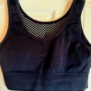 Nine West Black Mesh Sports Bra S/M